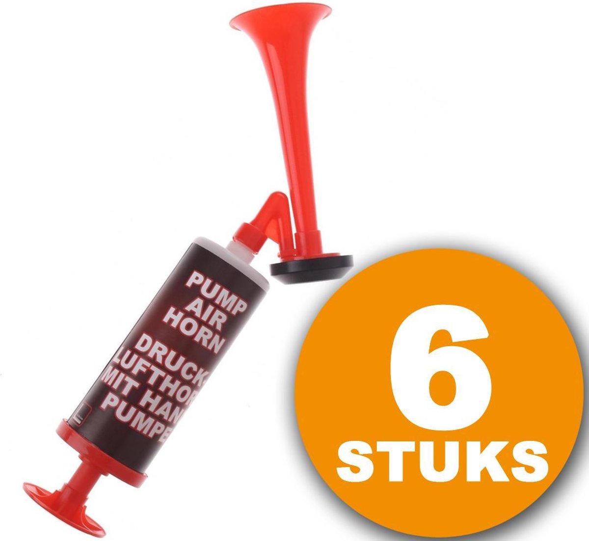 Oranje Feesttoeter | 6 stuks Oranje Luchthoorn | Nederlands Elftal EK Voetbal